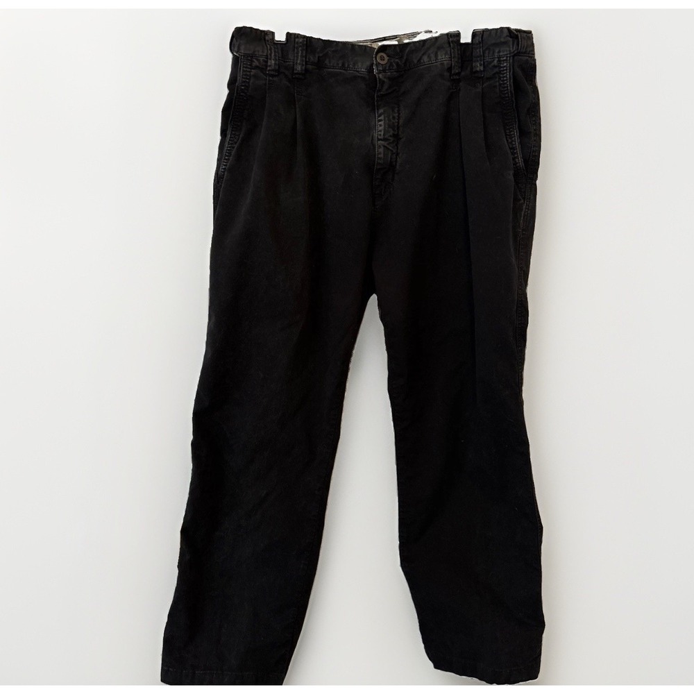 The Territory Ahead Mens Pleated Chino Pants Stretch Black 38x30 Retro 130346